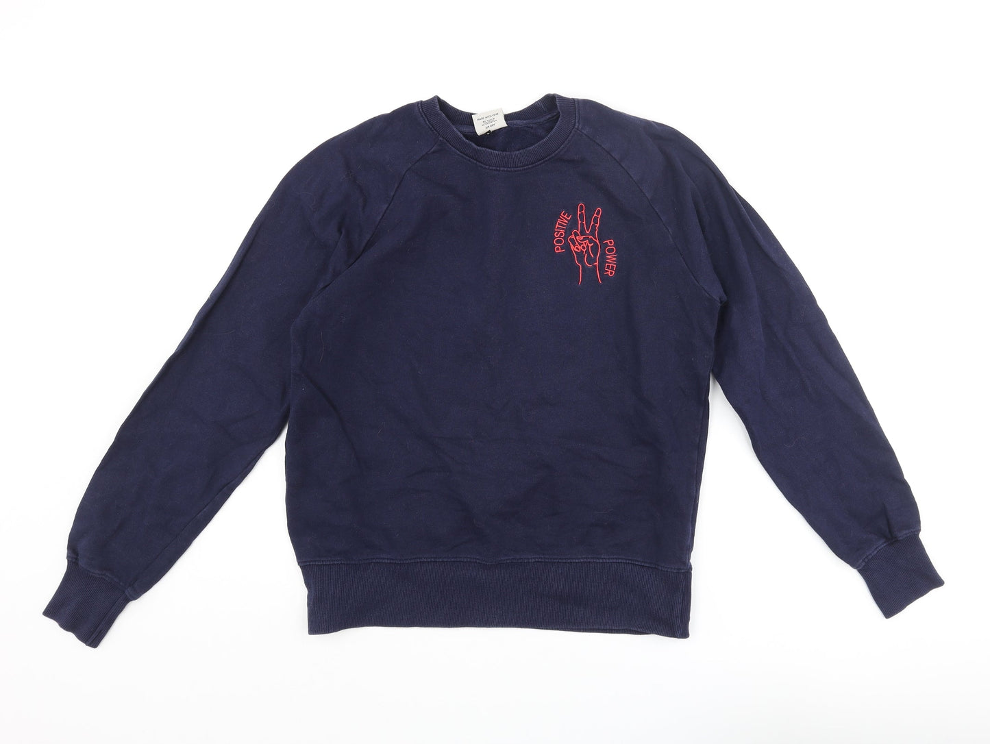 Mens UK Size S Earth Positive Blue Pullover Sweatshirt