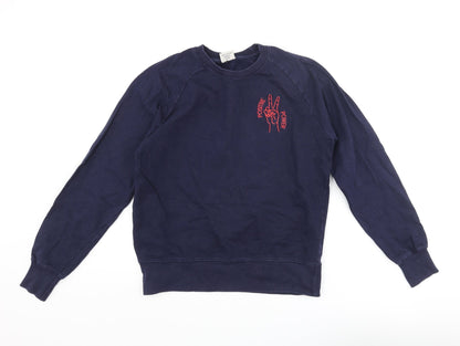 Mens UK Size S Earth Positive Blue Pullover Sweatshirt