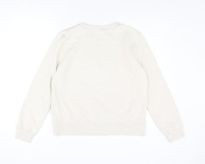 Zara Womens Beige Cotton Pullover Sweatshirt Size M Pullover
