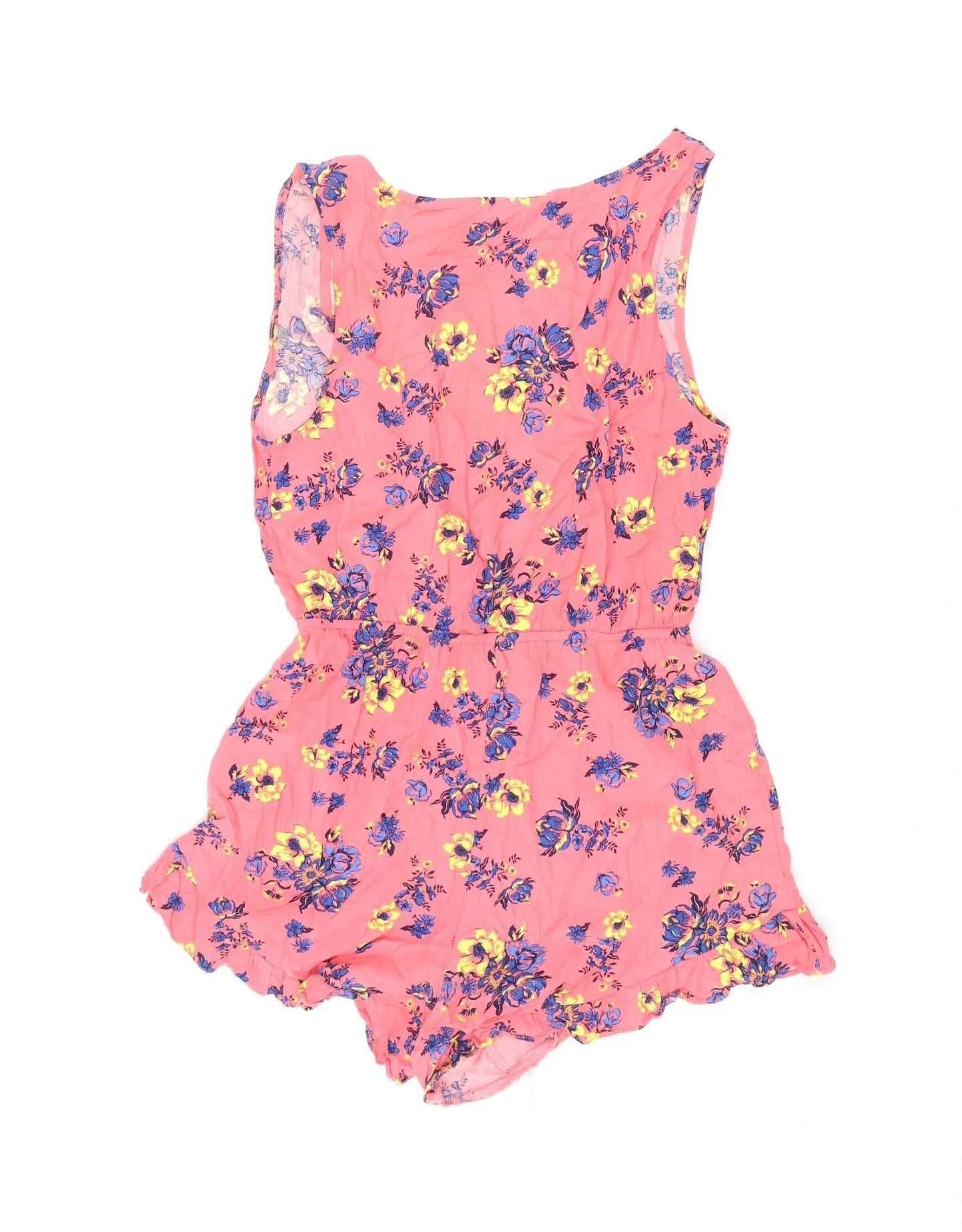 MINKPINK Womens Pink Geometric Vinyl Playsuit One-Piece Size S L3 in Pullover - Frill