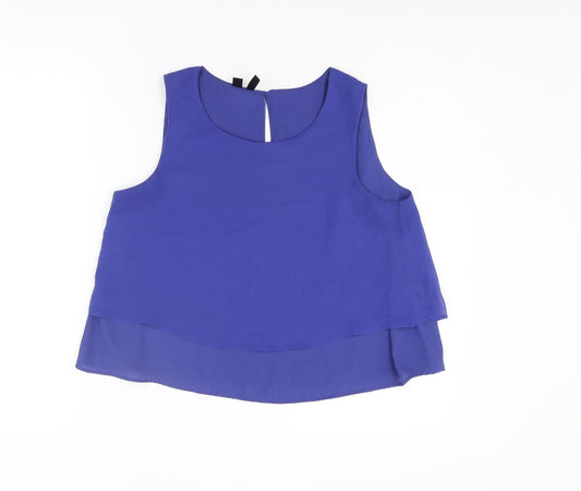Womens UK Size S Mango Blue Camisole Blouse