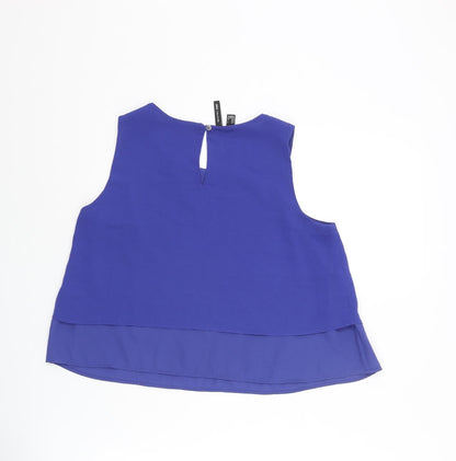 Womens UK Size S Mango Blue Camisole Blouse