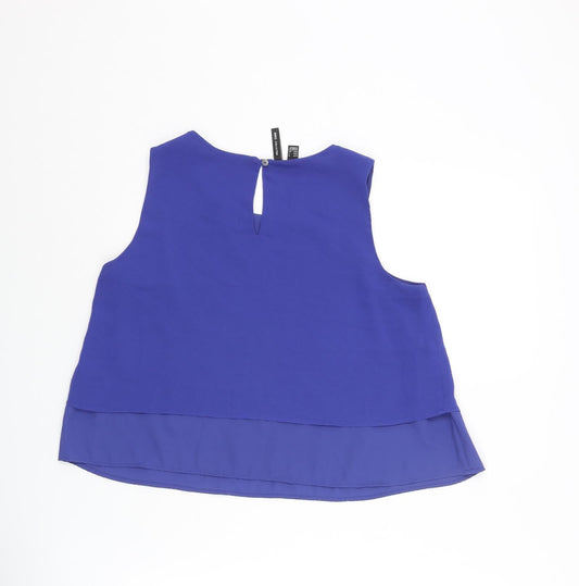 Womens UK Size S Mango Blue Camisole Blouse