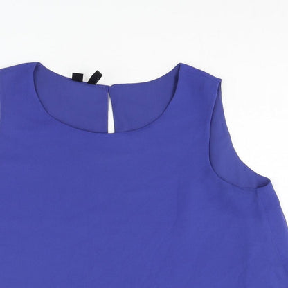 Womens UK Size S Mango Blue Camisole Blouse
