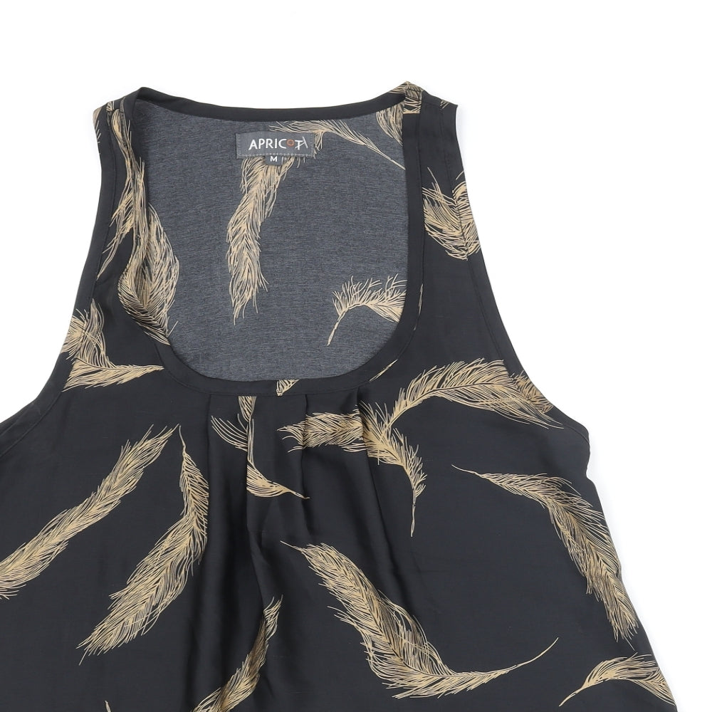 Womens UK Size M Apricot Black Camisole Blouse