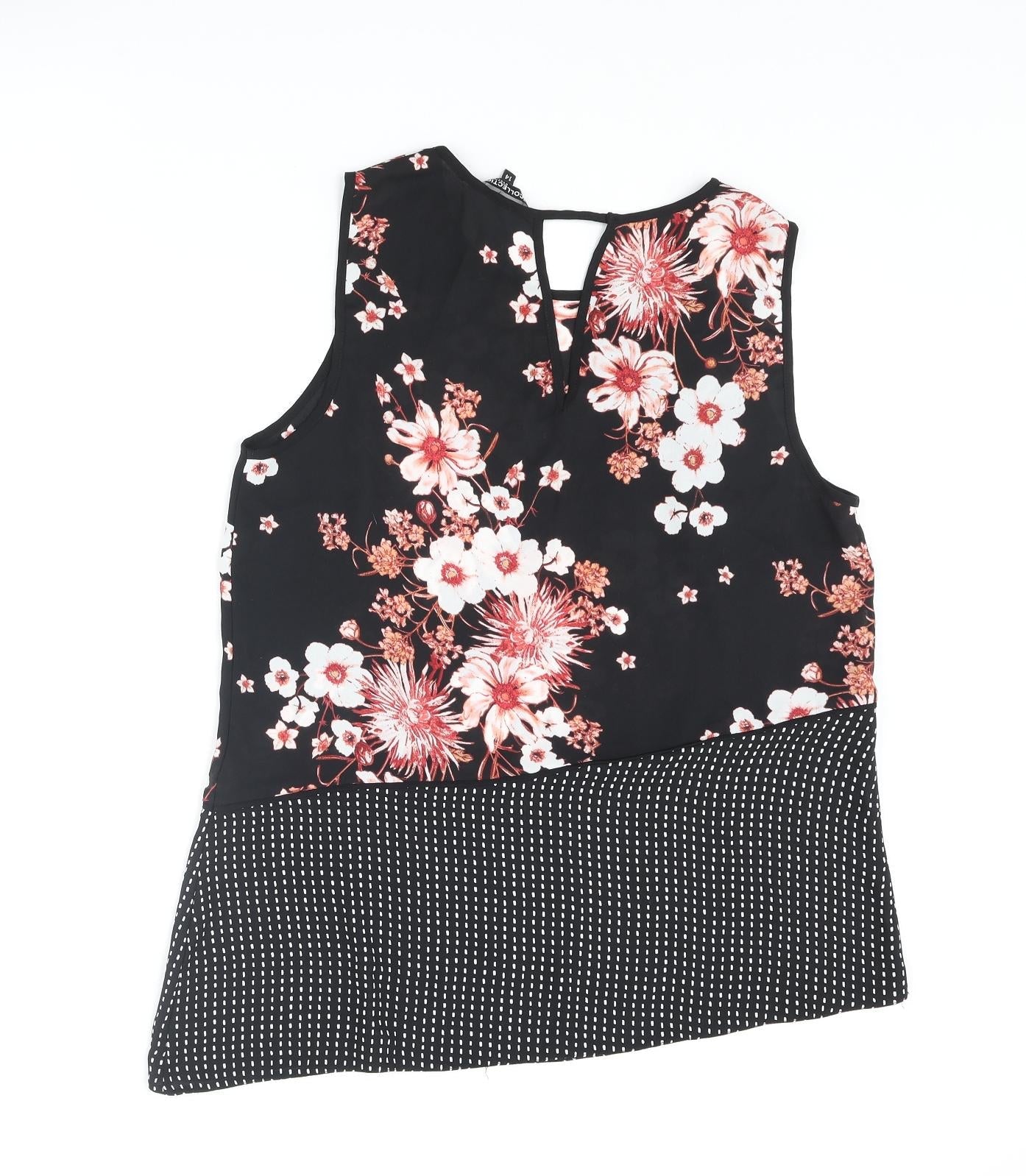 Womens UK Size 14 Debenhams Black Camisole Blouse