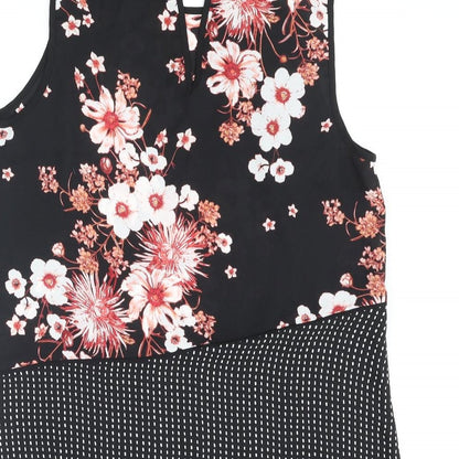 Womens UK Size 14 Debenhams Black Camisole Blouse
