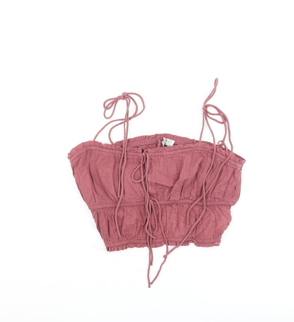 Womens UK Size L Pull&Bear Purple Cropped Blouse