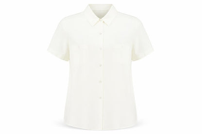BHS Womens Ivory Polyester Basic Button-Up Size 16 Collared