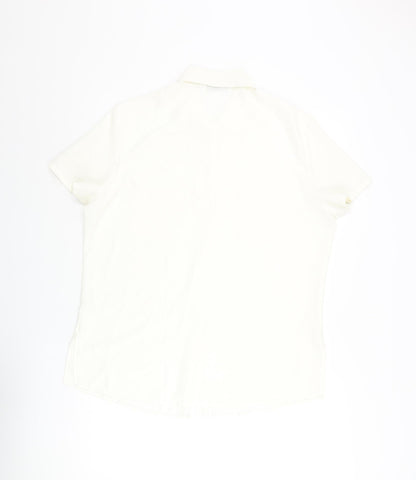 BHS Womens Ivory Polyester Basic Button-Up Size 16 Collared