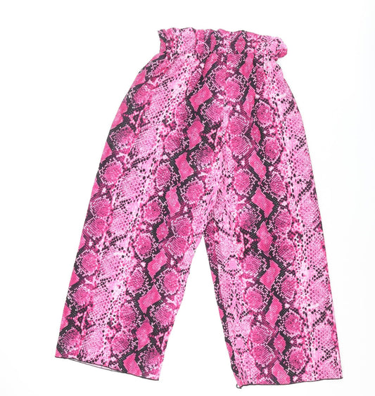 Womens UK Size 8 Quiz Regular Fit Cropped Pink Trousers