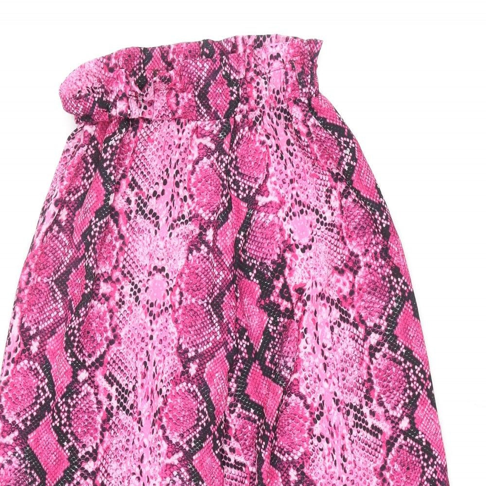 Womens UK Size 8 Quiz Regular Fit Cropped Pink Trousers
