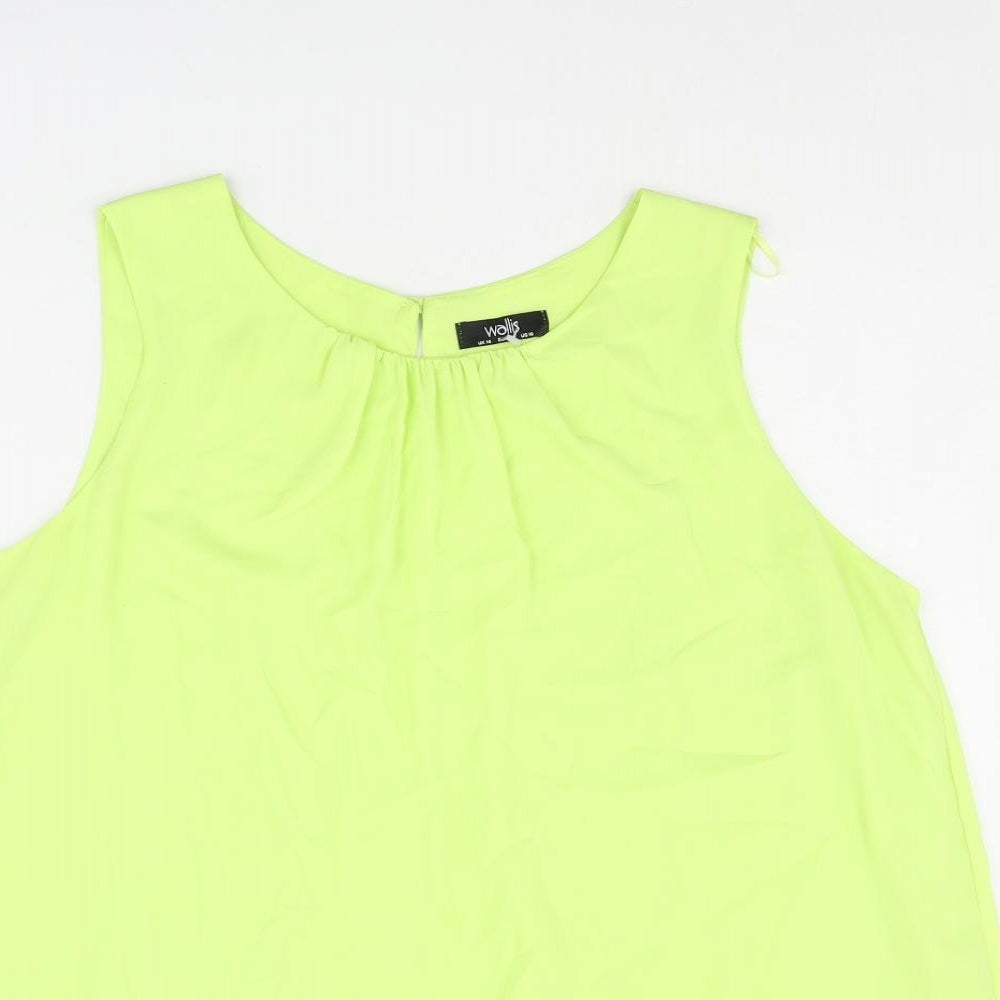 Womens UK Size 14 Wallis Green Camisole Blouse