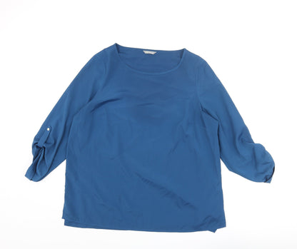 Womens UK Size 10 Marks and Spencer Blue Basic Blouse
