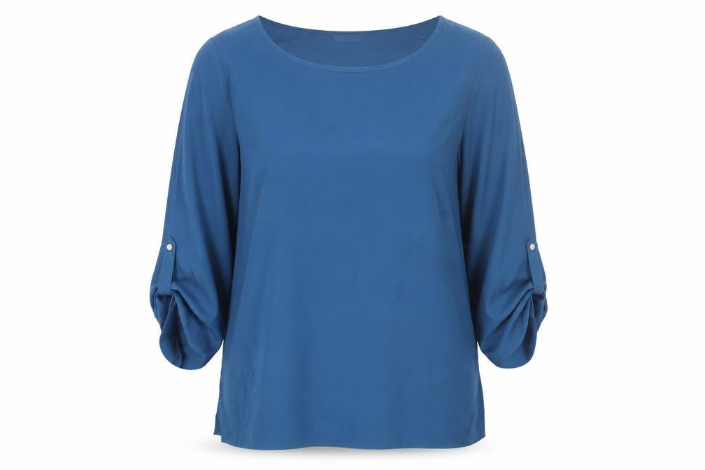 Womens UK Size 10 Marks and Spencer Blue Basic Blouse