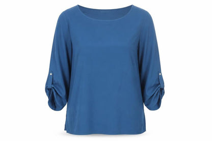 Womens UK Size 10 Marks and Spencer Blue Basic Blouse