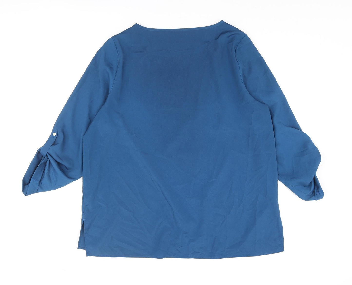 Womens UK Size 10 Marks and Spencer Blue Basic Blouse