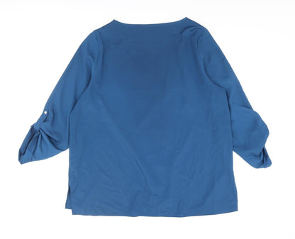 Womens UK Size 10 Marks and Spencer Blue Basic Blouse