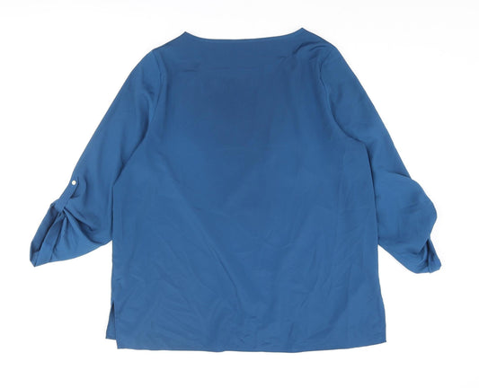 Womens UK Size 10 Marks and Spencer Blue Basic Blouse