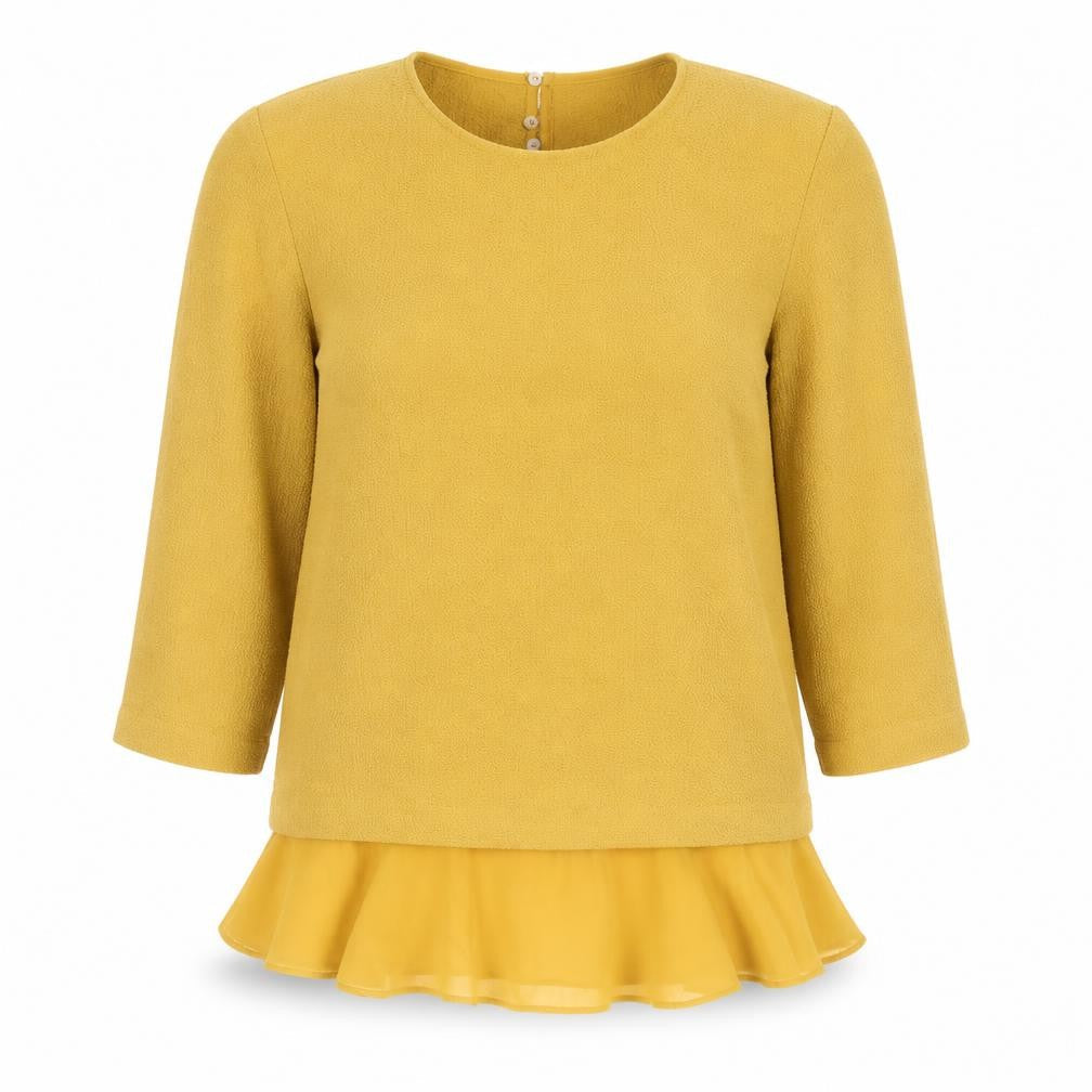 Womens UK Size M Zara Yellow Basic Blouse