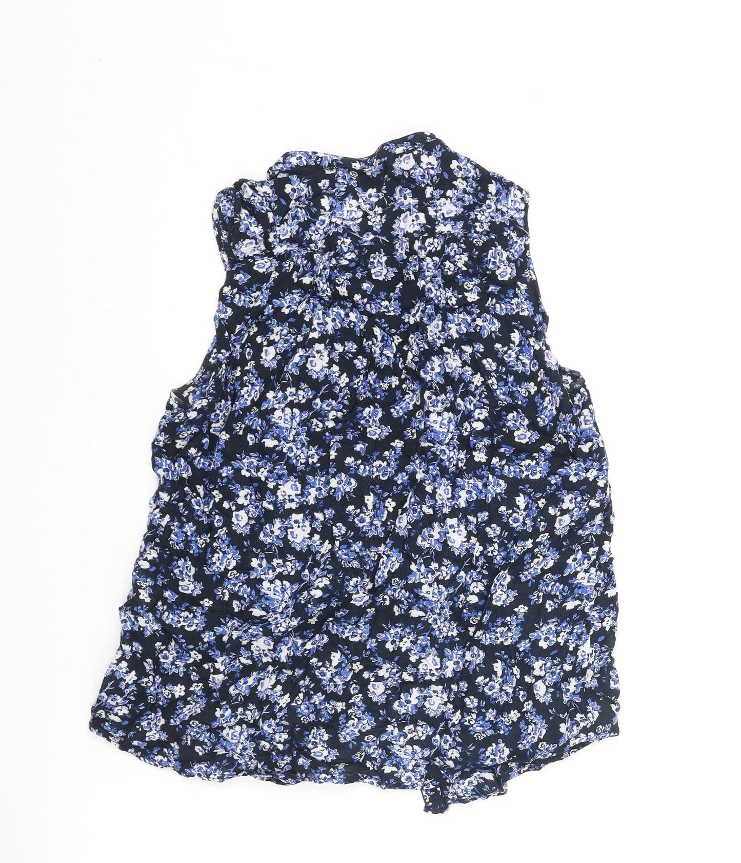 Jack Wills Womens Blue Floral Viscose Camisole Blouse Size 8 Collared