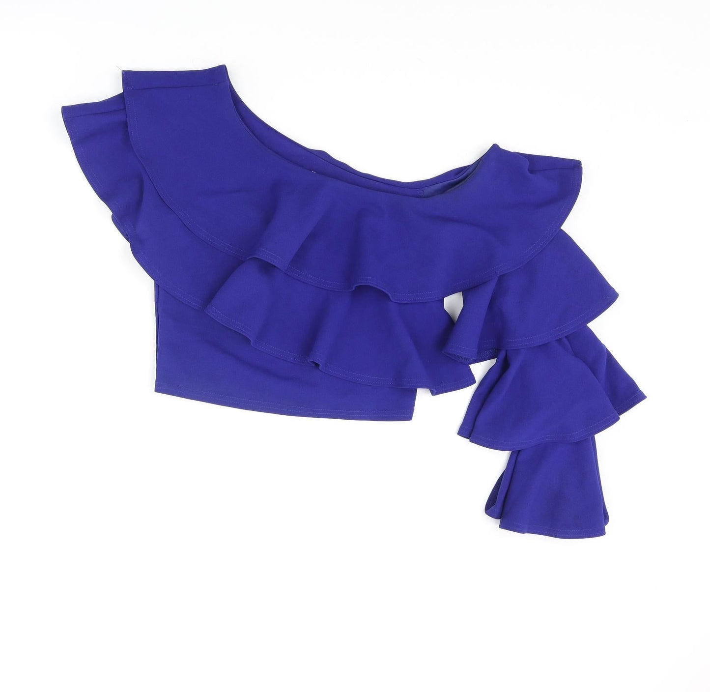Womens UK Size 8 River Island Blue Cropped Blouse