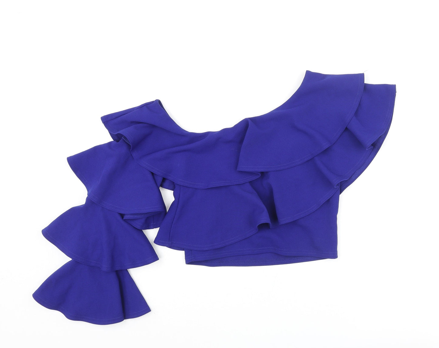 Womens UK Size 8 River Island Blue Cropped Blouse