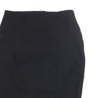 ASOS Womens Black Polyester Straight & Pencil Skirt Size 10 Zip