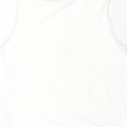 Rabe Womens White Viscose Camisole T-Shirt Size 18 Round Neck - Embroidered