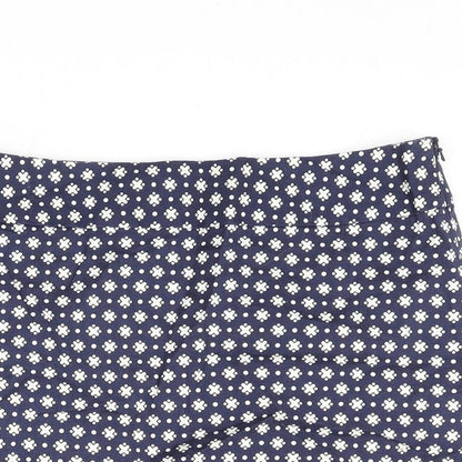 Old Navy Womens Blue Geometric Cotton Mini Skirt Size 6 Zip