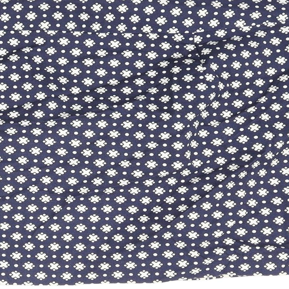 Old Navy Womens Blue Geometric Cotton Mini Skirt Size 6 Zip