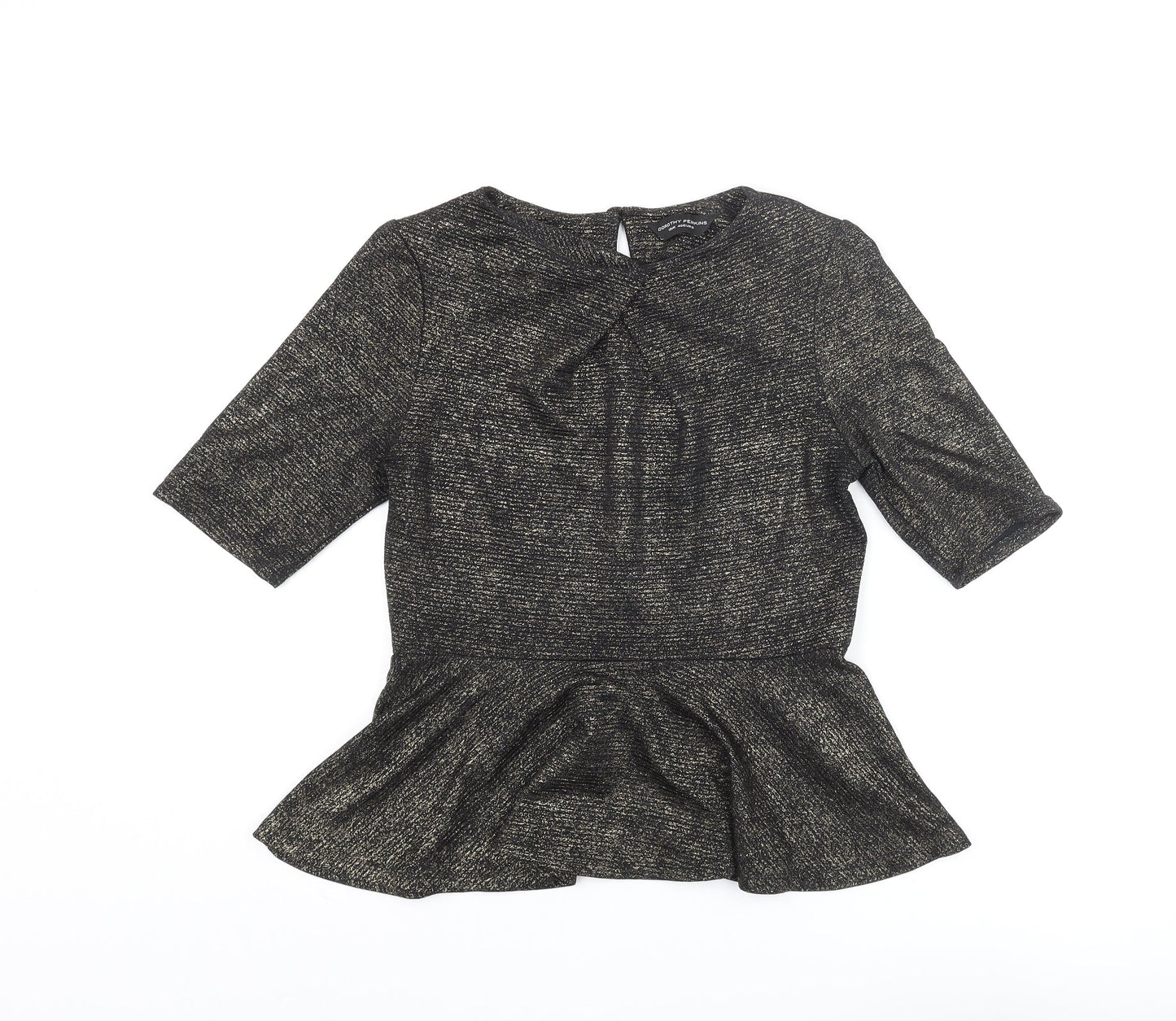 Womens UK Size 14 Dorothy Perkins Gold Basic Blouse
