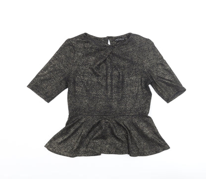 Womens UK Size 14 Dorothy Perkins Gold Basic Blouse