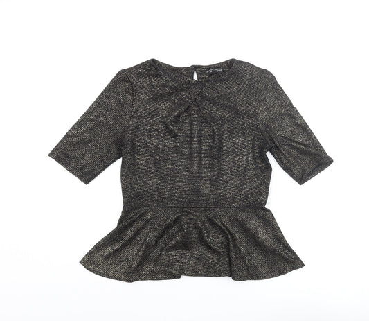 Womens UK Size 14 Dorothy Perkins Gold Basic Blouse