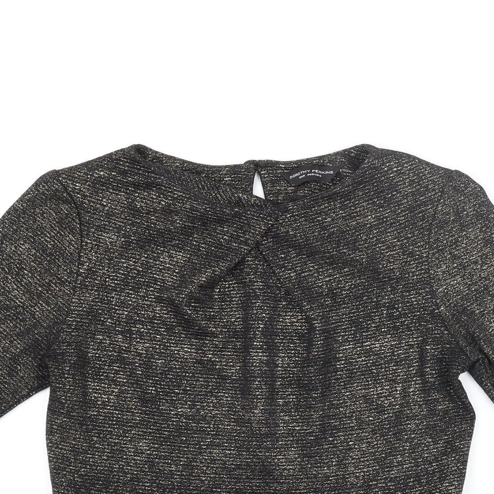 Womens UK Size 14 Dorothy Perkins Gold Basic Blouse