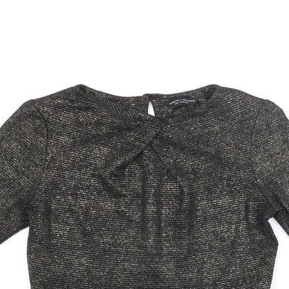 Womens UK Size 14 Dorothy Perkins Gold Basic Blouse
