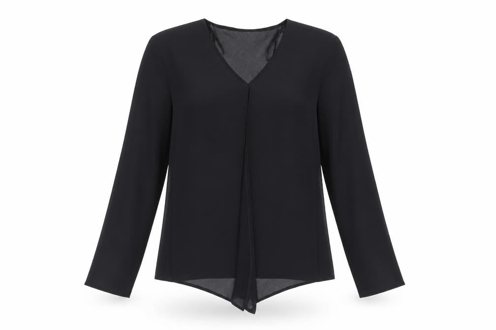 Womens UK Size 12 Just Elegance Black Basic Blouse
