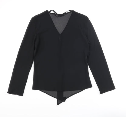 Womens UK Size 12 Just Elegance Black Basic Blouse