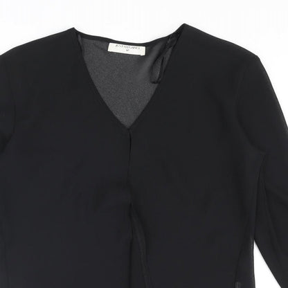 Womens UK Size 12 Just Elegance Black Basic Blouse