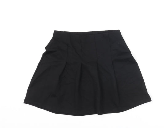 H&M Womens Black Viscose Pleated Skirt Size S