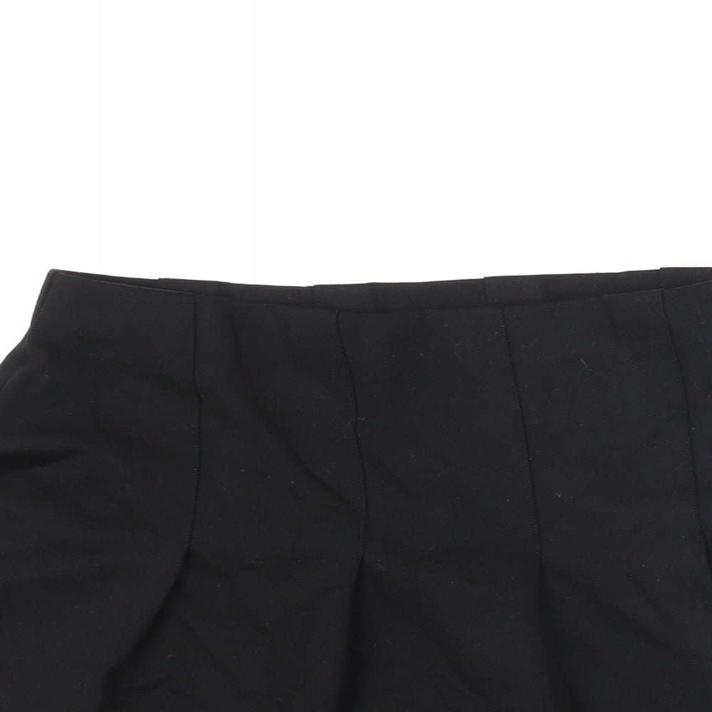 H&M Womens Black Viscose Pleated Skirt Size S
