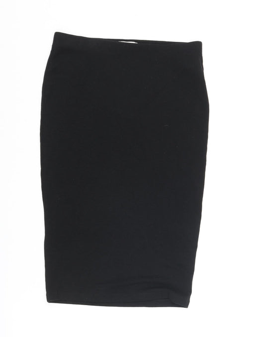 FOREVER 21 Womens Black Viscose Straight & Pencil Skirt Size M