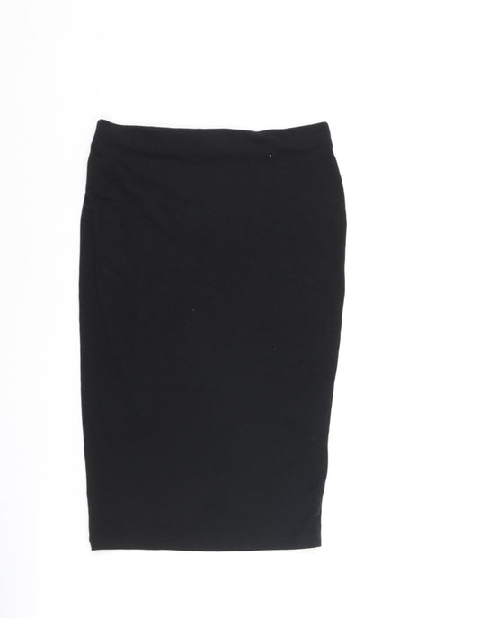 FOREVER 21 Womens Black Viscose Straight & Pencil Skirt Size M