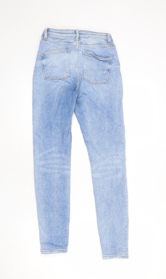 Denim & Co. Womens Blue Cotton Skinny Jeans Size 8 L26 in Regular Button