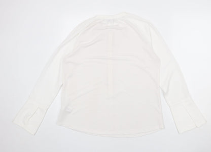 NEXT Womens White Polyester Basic Blouse Size 14 Round Neck