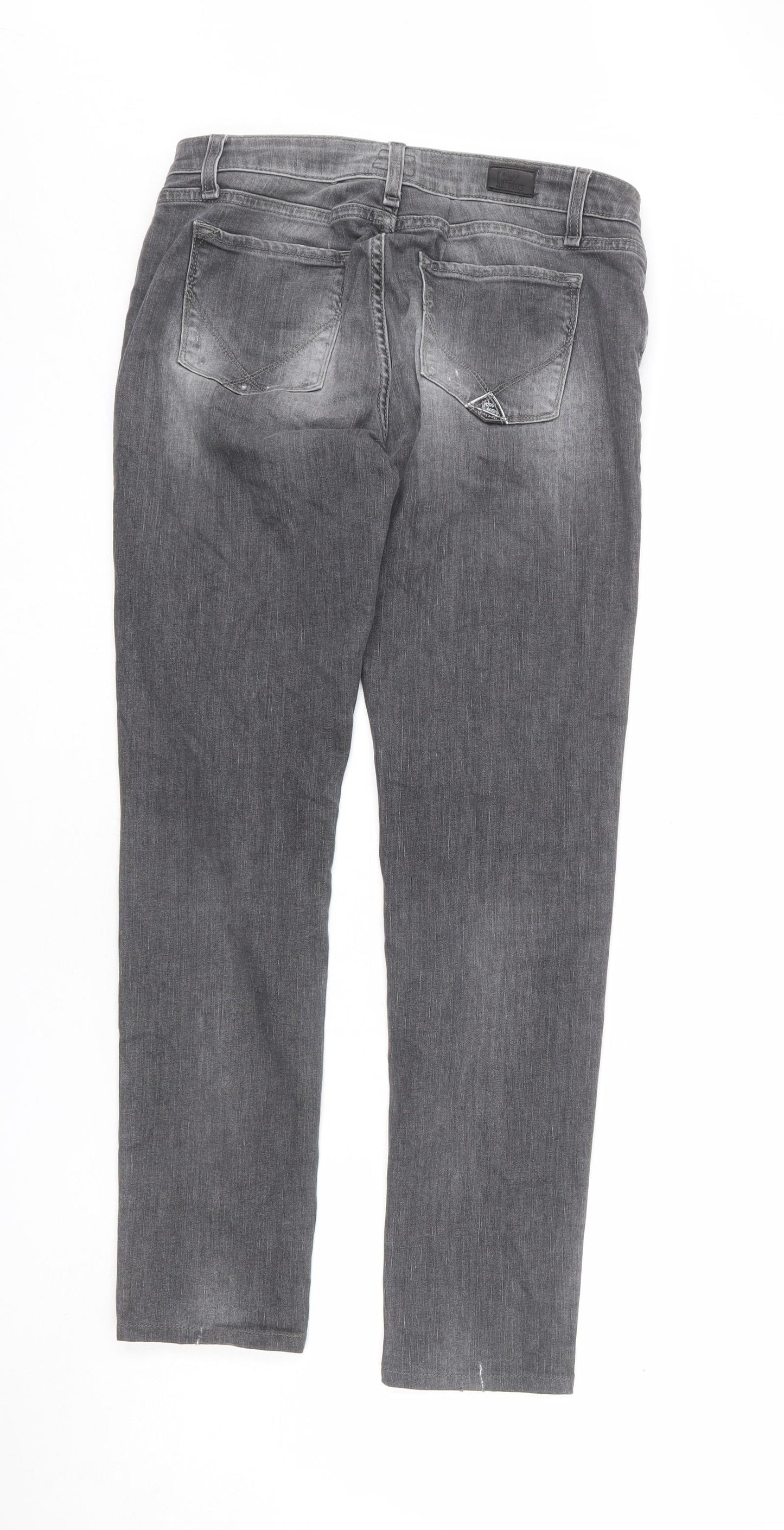 Roy Rogers Womens Grey Cotton Straight Jeans Size 34 in L27 in Regular Zip