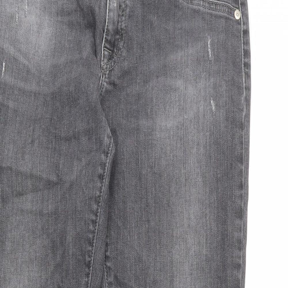 Roy Rogers Womens Grey Cotton Straight Jeans Size 34 in L27 in Regular Zip