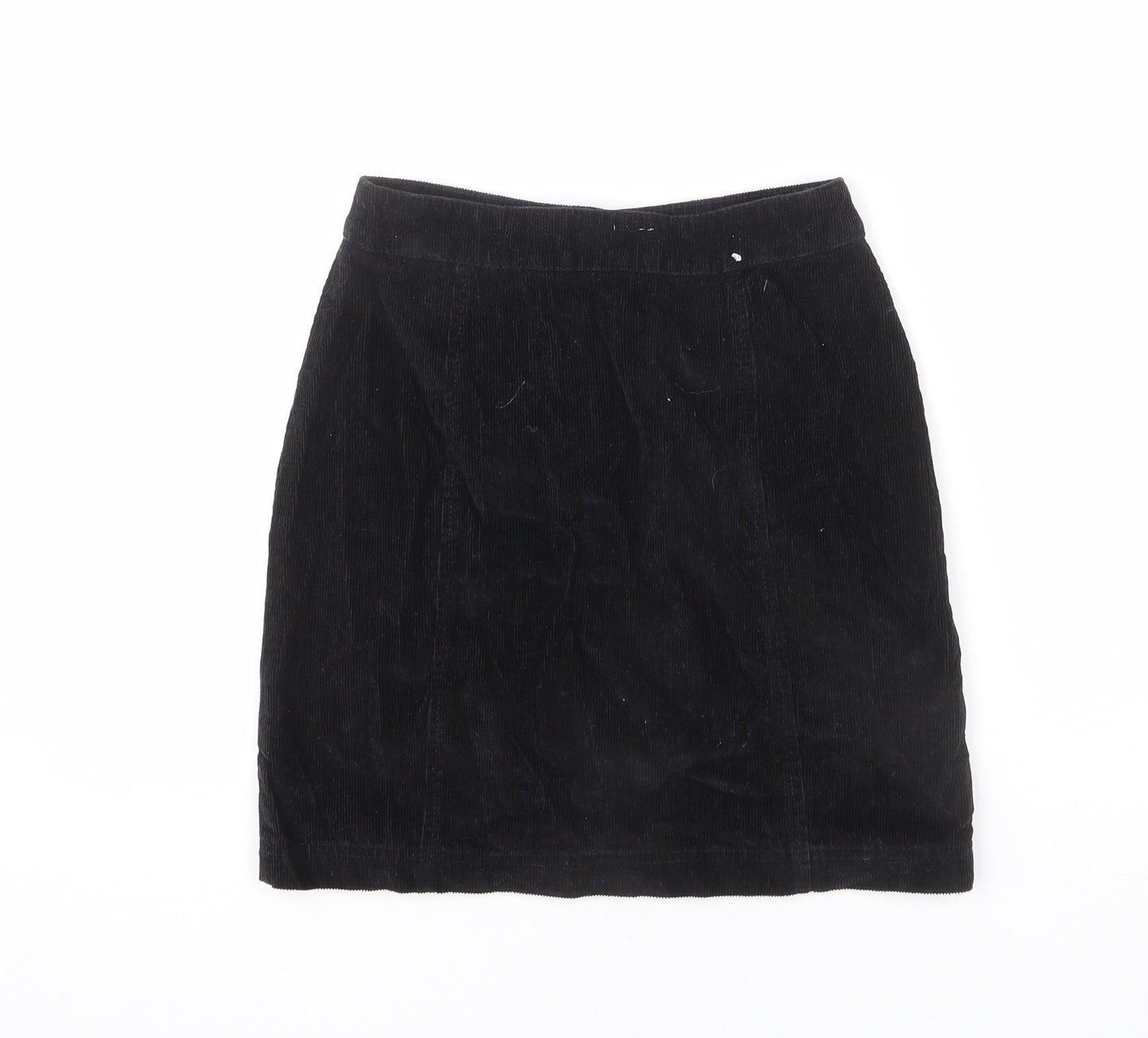 Jack Wills Womens Black Cotton A-Line Skirt Size 6 Zip