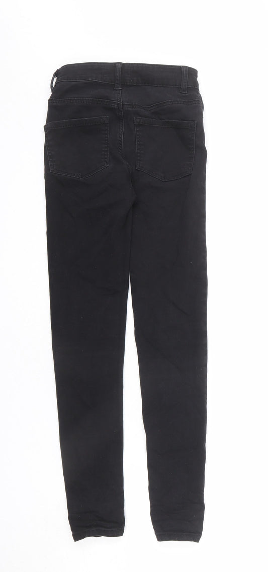 Denim & Co. Womens Black Cotton Skinny Jeans Size 6 L25 in Regular Zip