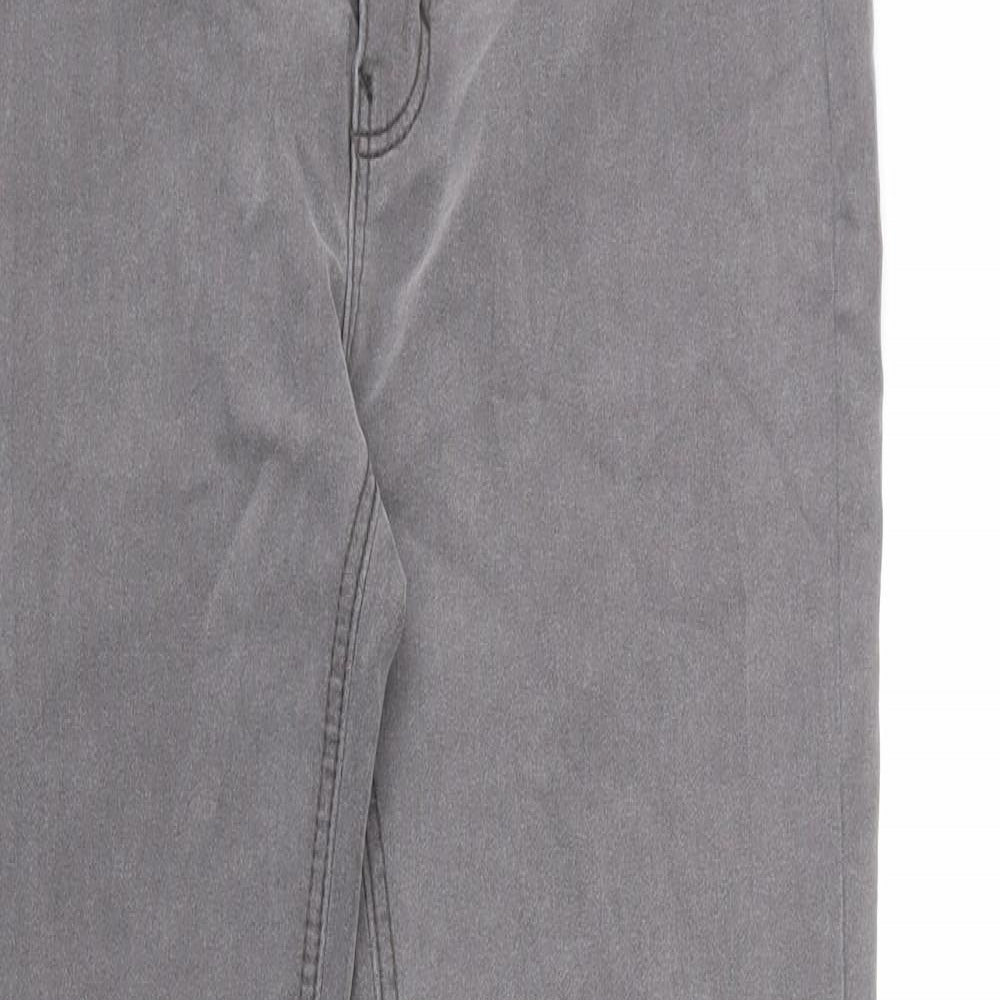 Pull&Bear Womens Grey Cotton Skinny Jeans Size 14 L25 in Regular Zip